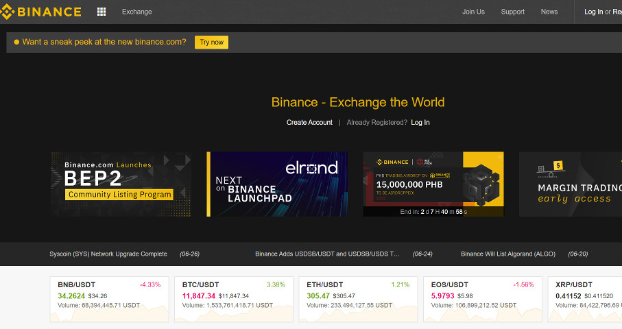 binance websites